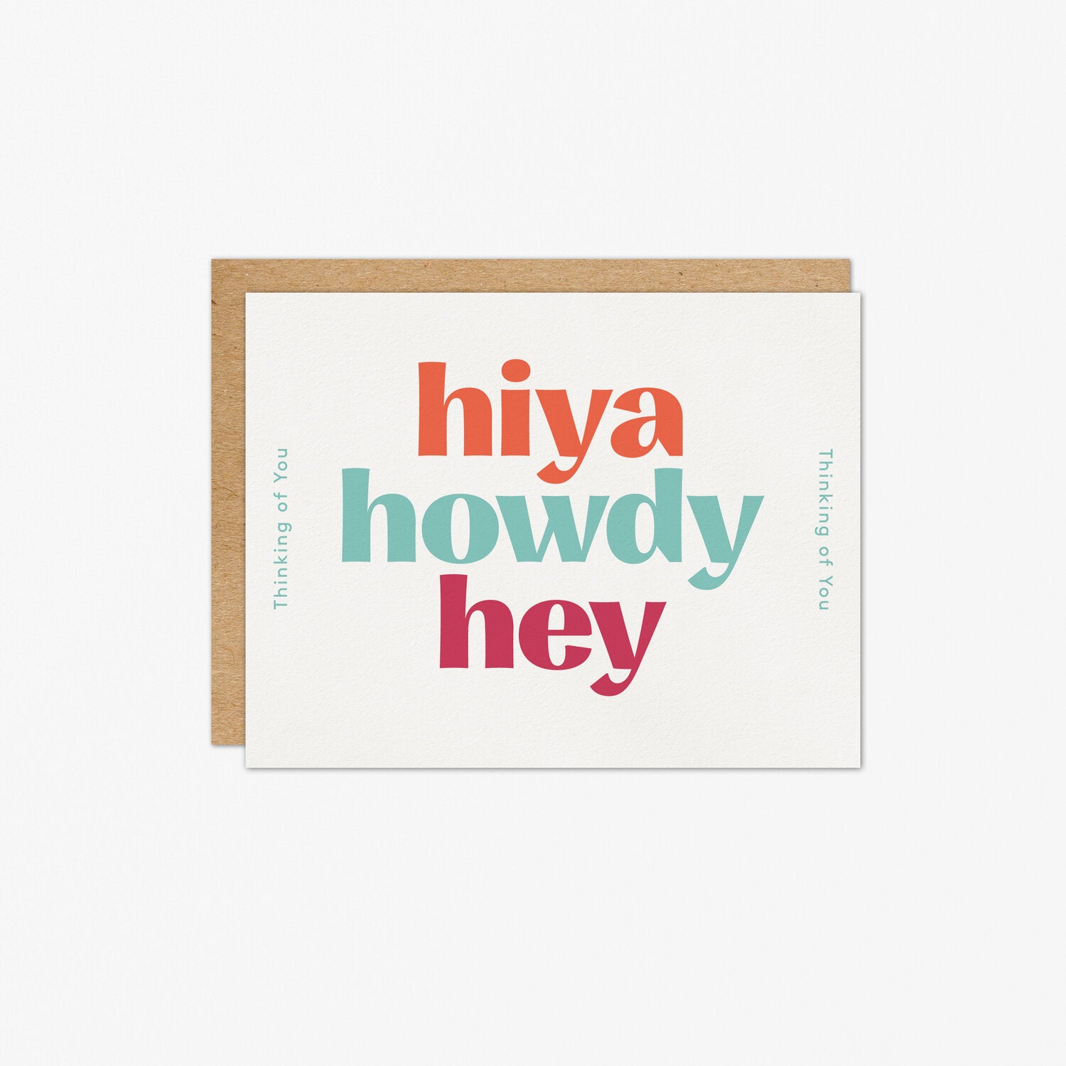 Hiya Letterpress Greeting Card