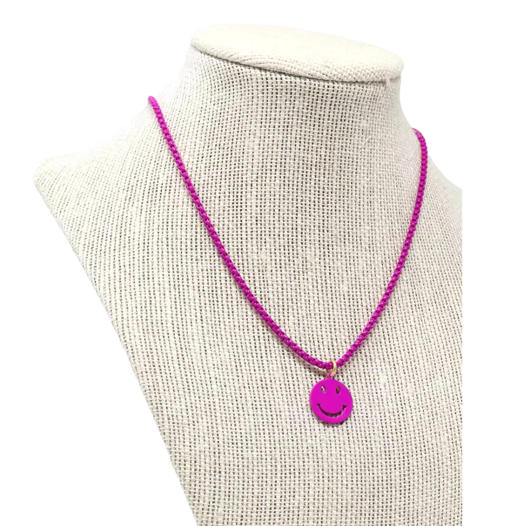 Pink Smiley Miley Necklace