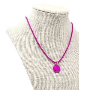 Pink Smiley Miley Necklace