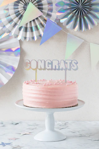 Congrats  Cake Topper Holographic