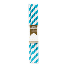 Aqua Stripe Straws