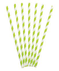 Lime Stripe Straw
