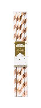 Rose Gold Stripe Straw