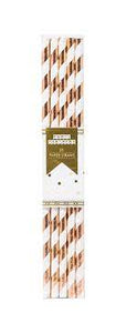 Rose Gold Stripe Straw