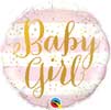Baby Girl Pink Stripes Mylar Balloon