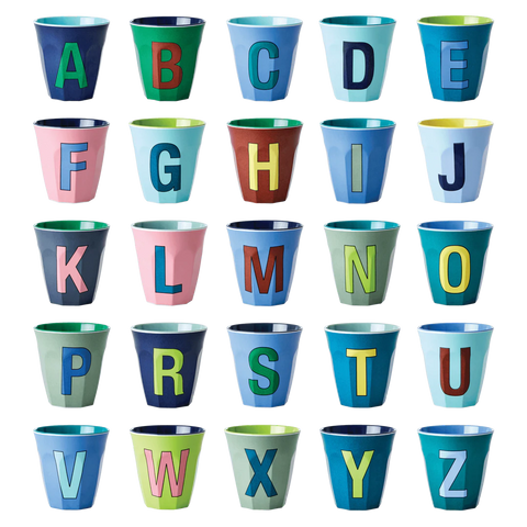 Melamine Alphabet Cup-Bluish