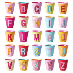 Melamine Alphabet Cup-Pinkish