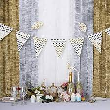 Gold Ruffled Tissue Paper Party Streamers