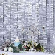Silver Ruffled Tissue Paper Party Streamers