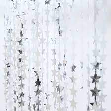 Silver Star Chain Foil Fringe Curtain Party Backdrop