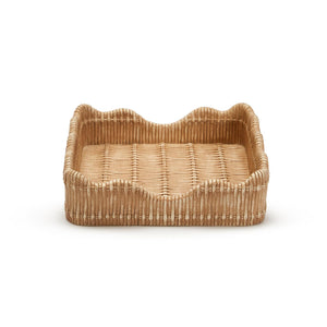 Basket Weave Pattern Scalloped Edge Napkin Holder
