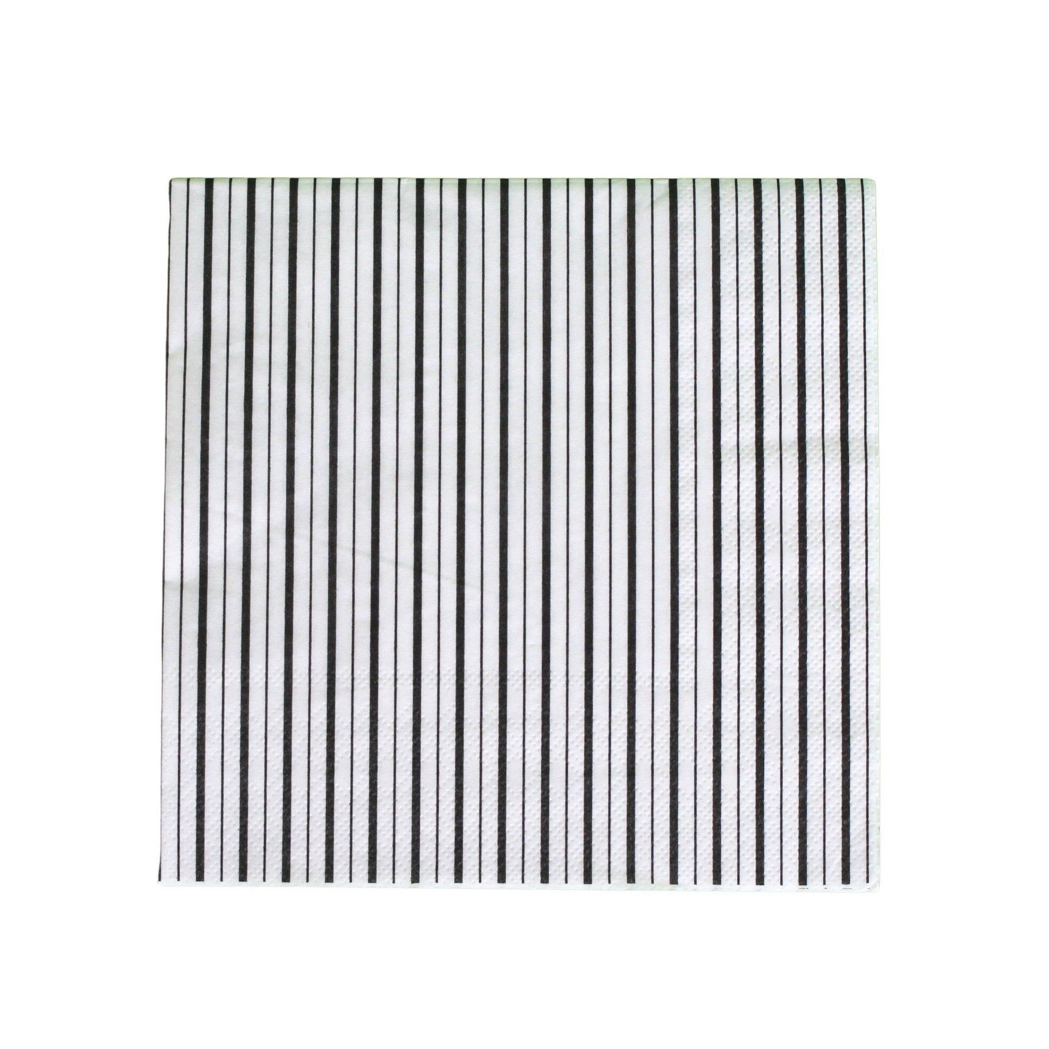 Black and White Fine Stripes Napkins (Set of 16)