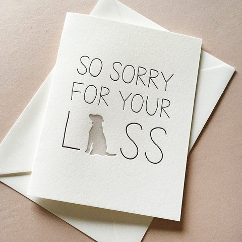 Letterpress Dog Sympathy Card