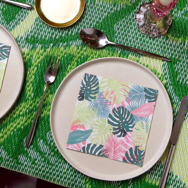 Tropical Palm Pastel Leaf Napkins