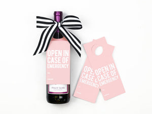 Open In Case Of Emergency Wine Tag