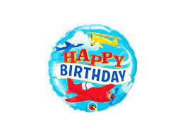 Birthday Airplanes Mylar Balloon