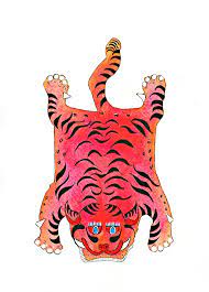 Pink Tiger Rug Greeting Card